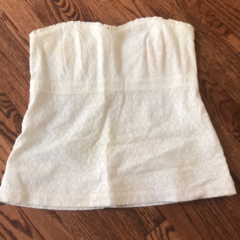Lily Pulitzer strapless white top